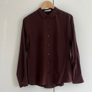Everlane Silk Blouse Burgundy